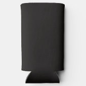 卒業パーティーブラック手描きモダンフォト スリム缶クーラー (裏面)