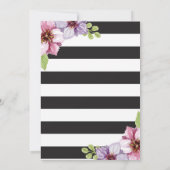 卒業パーティーブラック&金ゴールドグリッターフローラ 招待状 (裏面)