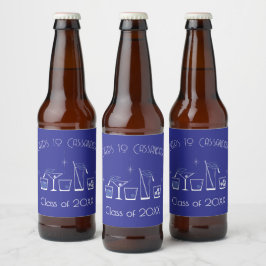 卒業パーティーブルーバーカクテルメニュー ビールラベル
