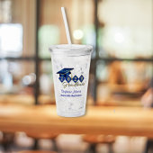 卒業パーティーブルーパーソナライズされた金ゴールド アクリルタンブラー