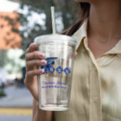 卒業パーティーブルーパーソナライズされた金ゴールド アクリルタンブラー