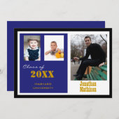 卒業パーティーブルーフォト招待状 招待状 (正面/裏面)