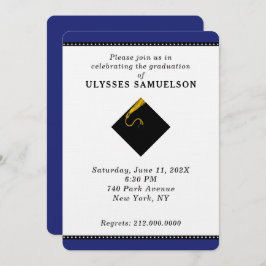 卒業パーティーブルー 招待状