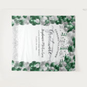 卒業パーティーホワイトグリーンバルーンストリーマー タペストリー (正面(横))