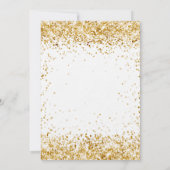 卒業パーティーホワイト金ゴールドグリッターラグジュアリー 招待状 (裏面)