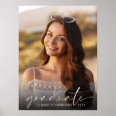 卒業パーティーホワエレガントイトスクリプト写真 ポスター (正面)