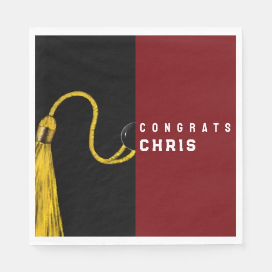 卒業パーティーマルーンナプキンス スタンダードランチョンナプキン (正面)