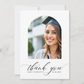 卒業パーティーモダンアーチフォトサンキューカード サンキューカード (正面)