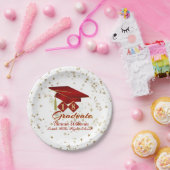 卒業パーティーレッド&金ゴールド20XX ペーパープレート (パーティー)