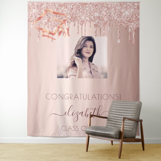 卒業パーティーローズゴールドのブッシュ写真 タペストリー (インサイチュ)