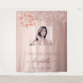 卒業パーティーローズゴールドのブッシュ写真 タペストリー (正面)