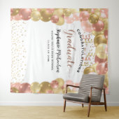 卒業パーティーローズゴールド風船ストリーマー タペストリー (インサイチュ(横))