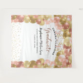 卒業パーティーローズゴールド風船ストリーマー タペストリー (正面(横))