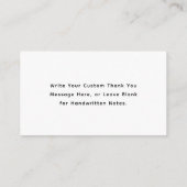 卒業パーティー予算ミニマルサンキューカード エンクロージャーカード (裏面)