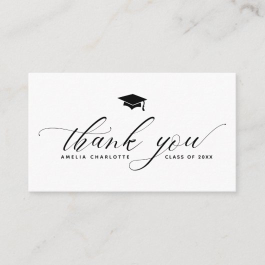 卒業パーティー予算ミニマルサンキューカード エンクロージャーカード (正面)