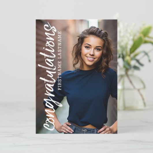 卒業パーティー写真の任意の年の祝いクラス 招待状 (スタンド正面)