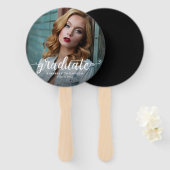 卒業パーティー写真スクリプト セレブレーション モダン ハンドファン (正面&裏面)