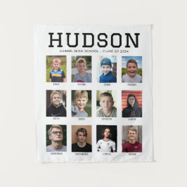 卒業パーティー写真タペストリー成績1-12 タペストリー