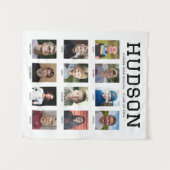 卒業パーティー写真タペストリー成績1-12 タペストリー (正面(横))