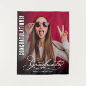 卒業パーティー写真ブース背景 タペストリー (正面)