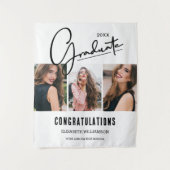 卒業パーティー写真ブース背景 タペストリー (正面)