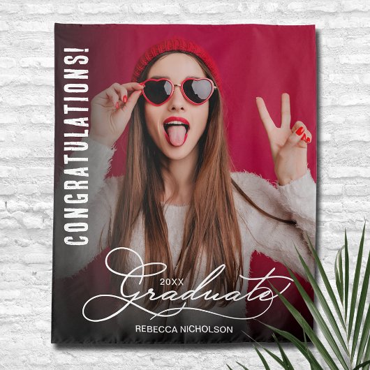 卒業パーティー写真ブース背景 タペストリー