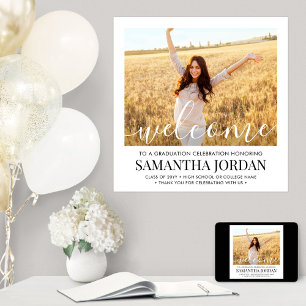 卒業パーティー写真ホワイトスクリプトスクエアへようこそ ポスター