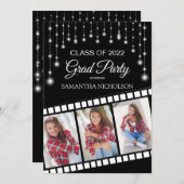 卒業パーティー写真ムービーリールシネマスター 招待状 (正面/裏面)