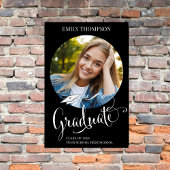 卒業パーティー写真白黒カスタム ポスター