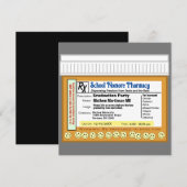 卒業パーティー処方箋 遊び心満載 招待状 (正面/裏面)