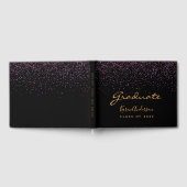 卒業パーティー卒業ブラックパープル ゲストブック (全面)