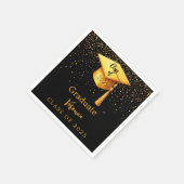 卒業パーティー卒業ブラック金ゴールドキャップ2025 スタンダードカクテルナプキン (角)