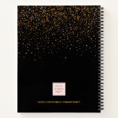 卒業パーティー卒業ブラック金ゴールド紙吹雪 ノートブック (裏面)