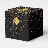卒業パーティー卒業ブラック金ゴールド2023 フェイバーボックス (正面サイド)