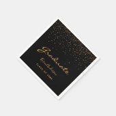 卒業パーティー卒業ブラック金ゴールド スタンダードカクテルナプキン (角)
