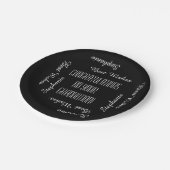 卒業パーティー名ブラックnホワイトシンプル ペーパープレート (アングル)