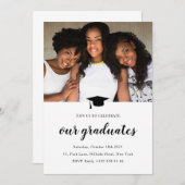 卒業パーティー大モダン学ディナー招待 招待状 (正面/裏面)