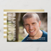 卒業パーティー大学レタリングタイポグラフィ 招待状 (正面/裏面)