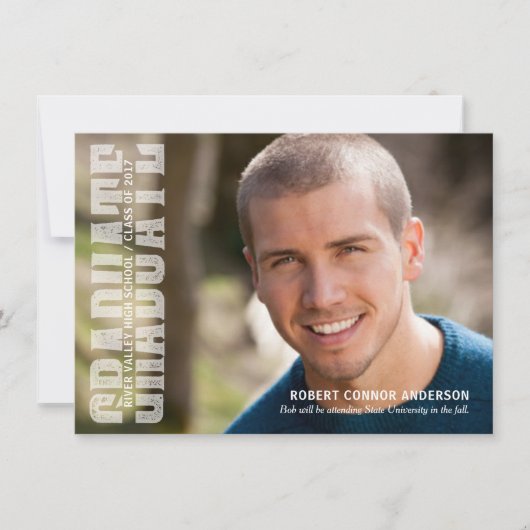 卒業パーティー大学レタリングタイポグラフィ 招待状 (正面)