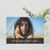 卒業パーティー延期されたフォトカード 招待状 (スタンド正面)