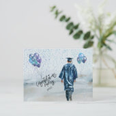 卒業パーティー息子おめでとう ポストカード (スタンド正面)