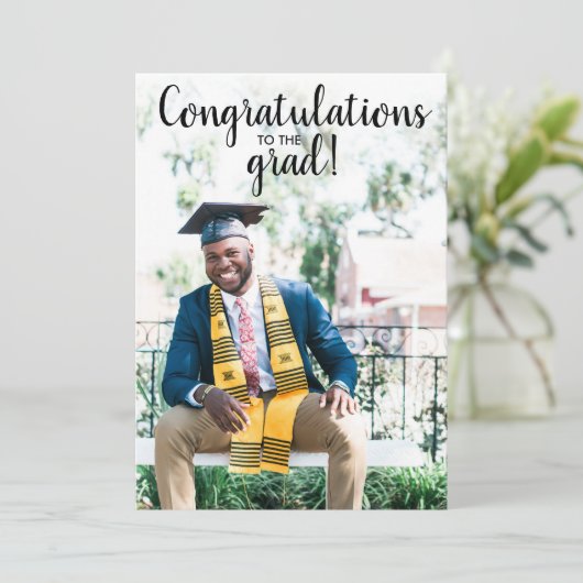 卒業パーティー招待状おめでとうの写真 招待状 (スタンド正面)