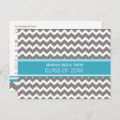 卒業パーティー招待状はがきシェブロン インビテーションポストカード (正面/裏面)