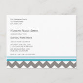 卒業パーティー招待状はがきシェブロン インビテーションポストカード (裏面)