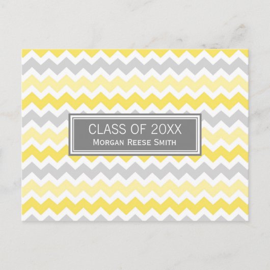 卒業パーティー招待状はがきシェブロン インビテーションポストカード (正面)