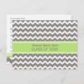 卒業パーティー招待状はがきシェブロン インビテーションポストカード (正面/裏面)