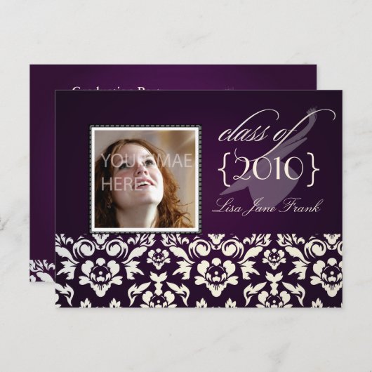 卒業パーティー招待状はがき インビテーションポストカード (正面/裏面)