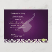 卒業パーティー招待状はがき インビテーションポストカード (裏面)