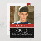 卒業パーティー招待状はがき インビテーションポストカード (正面/裏面)