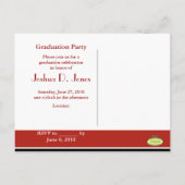 卒業パーティー招待状はがき インビテーションポストカード (裏面)